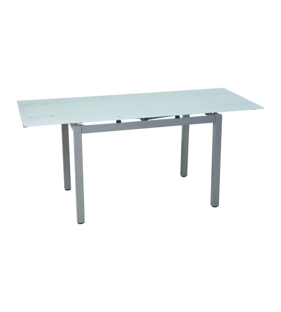 SET PRANZO BELLAHOME "MINORCA" GRIGIO CON TAVOLO ESTENSIBILE IN VETRO 4 SEDUTE